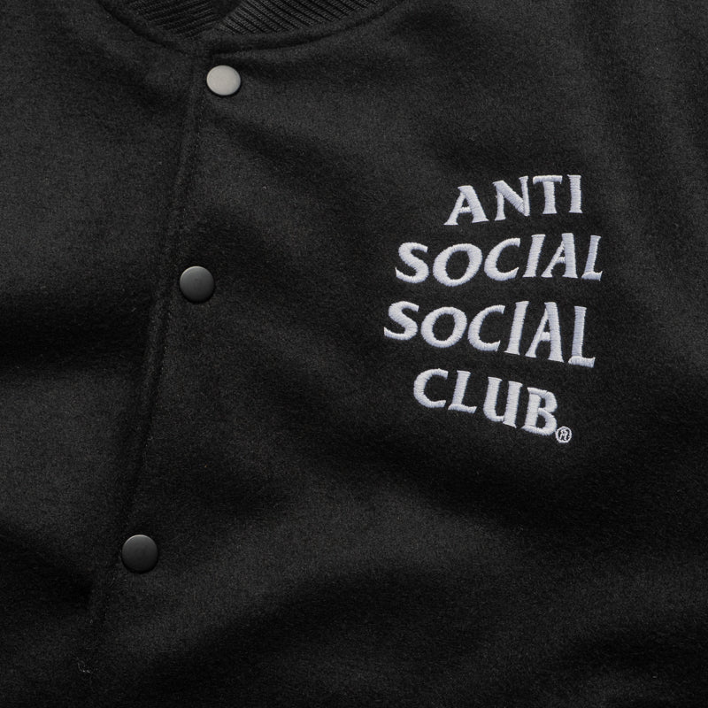 Anti Social Social Club Team Anxious Varsity Jacket - Black