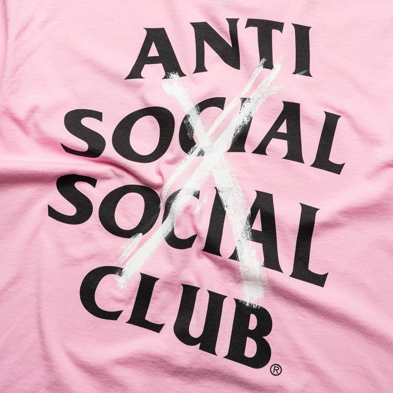 Anti Social Social Club Cancelled Hand Painted Tee - Pink