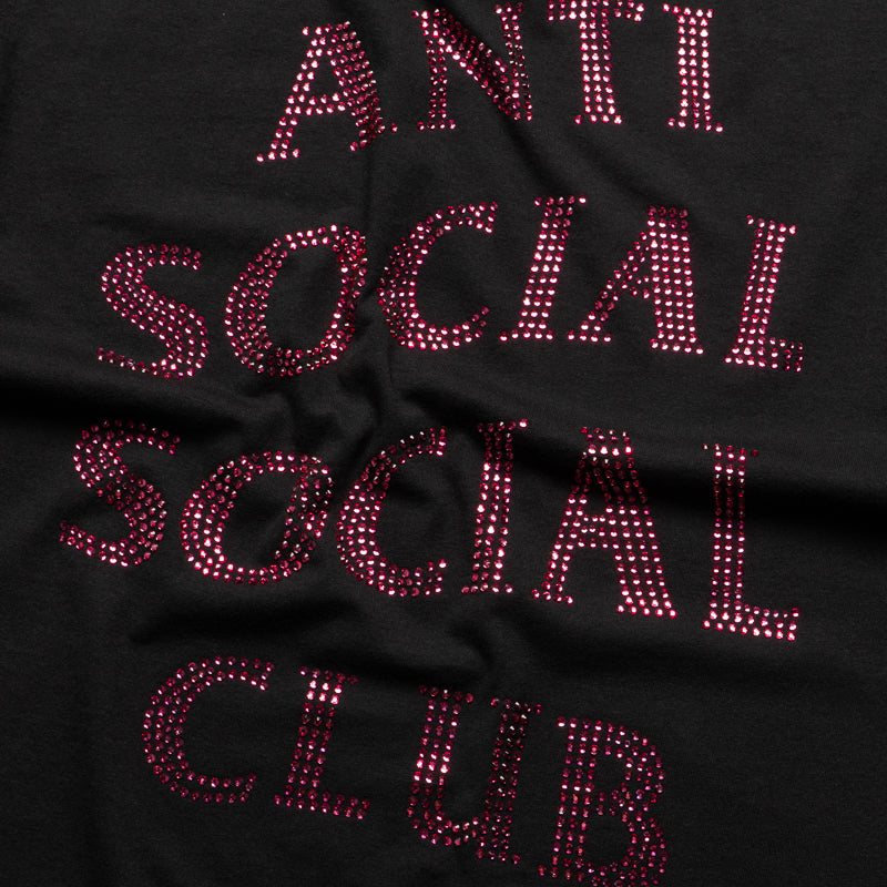 Anti Social Social Club Rhinestone Mind Games Tee - Black/Pink