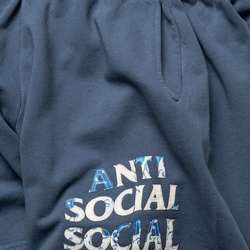 Anti Social Social Club Tonkatsu Boro Wave Shorts - Indigo