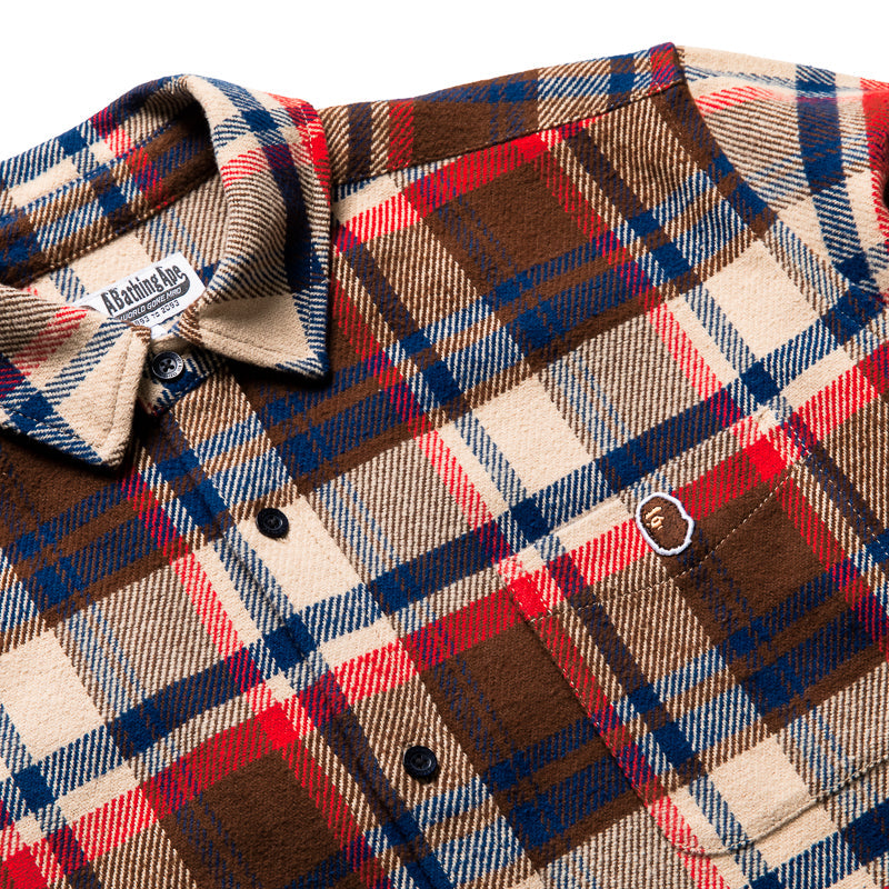 A Bathing Ape Bape Check Shirt - Red