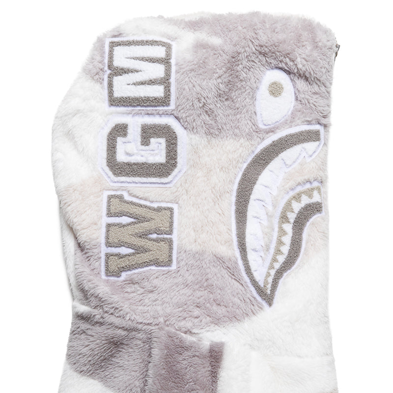 A Bathing Ape Color Camo Shark Full Zip Sherpa Jacket - White