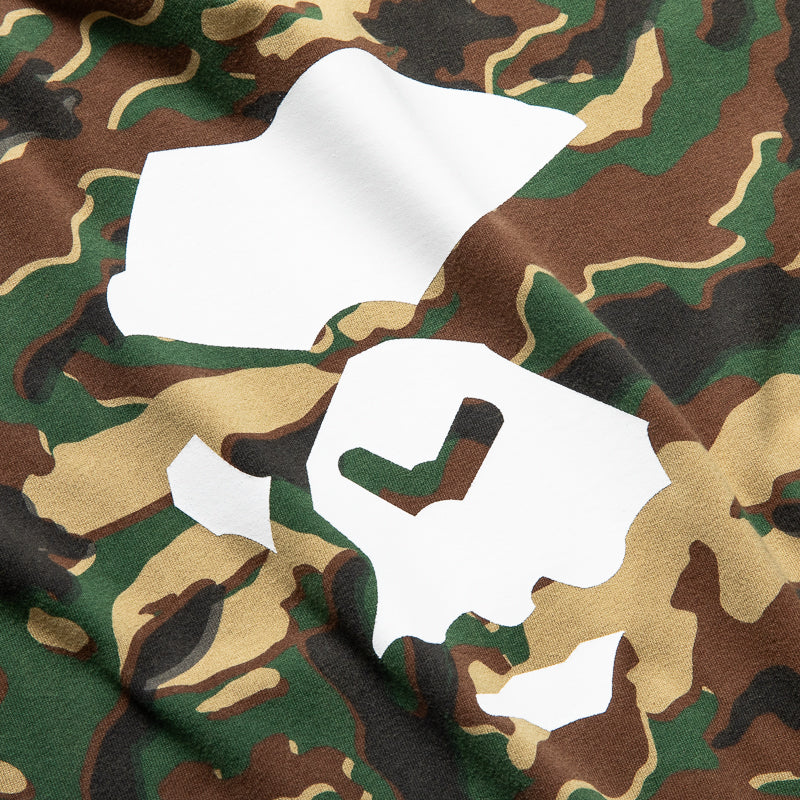 A Bathing Ape Glitch Woodland Camo Ape Face Tee - Green