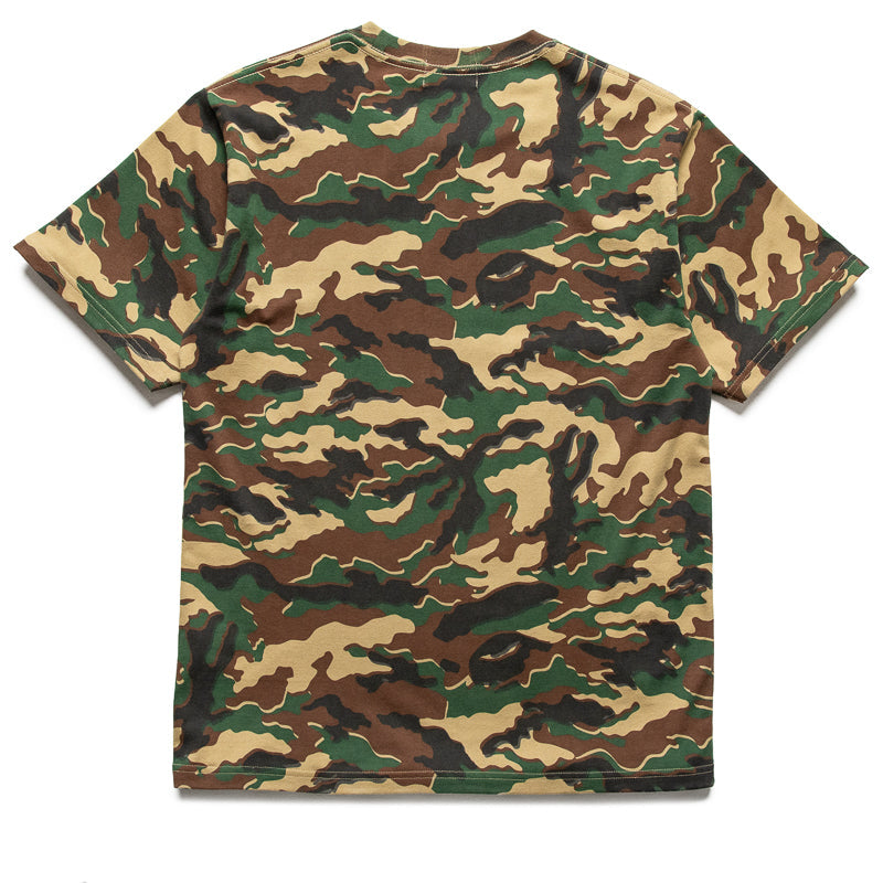 A Bathing Ape Glitch Woodland Camo Ape Face Tee - Green