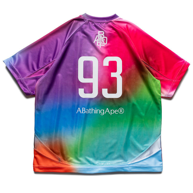 A Bathing Ape Tie Dye Sta Stripe Pattern Football Jersey - Multi