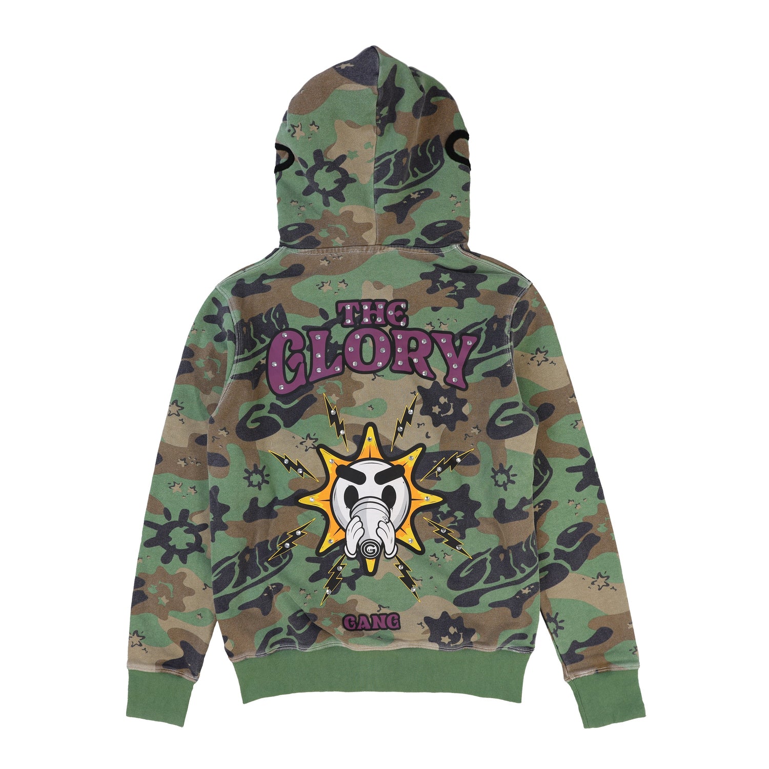 The Glory Full Zip Hoodie (Green Wash Camo)