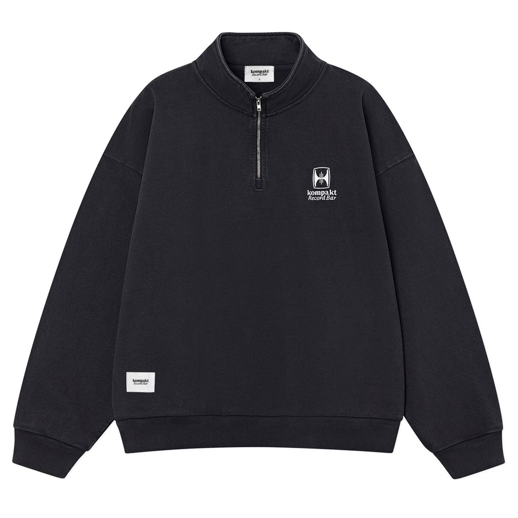 WASHED EMBROIDERED HALF ZIP-UP