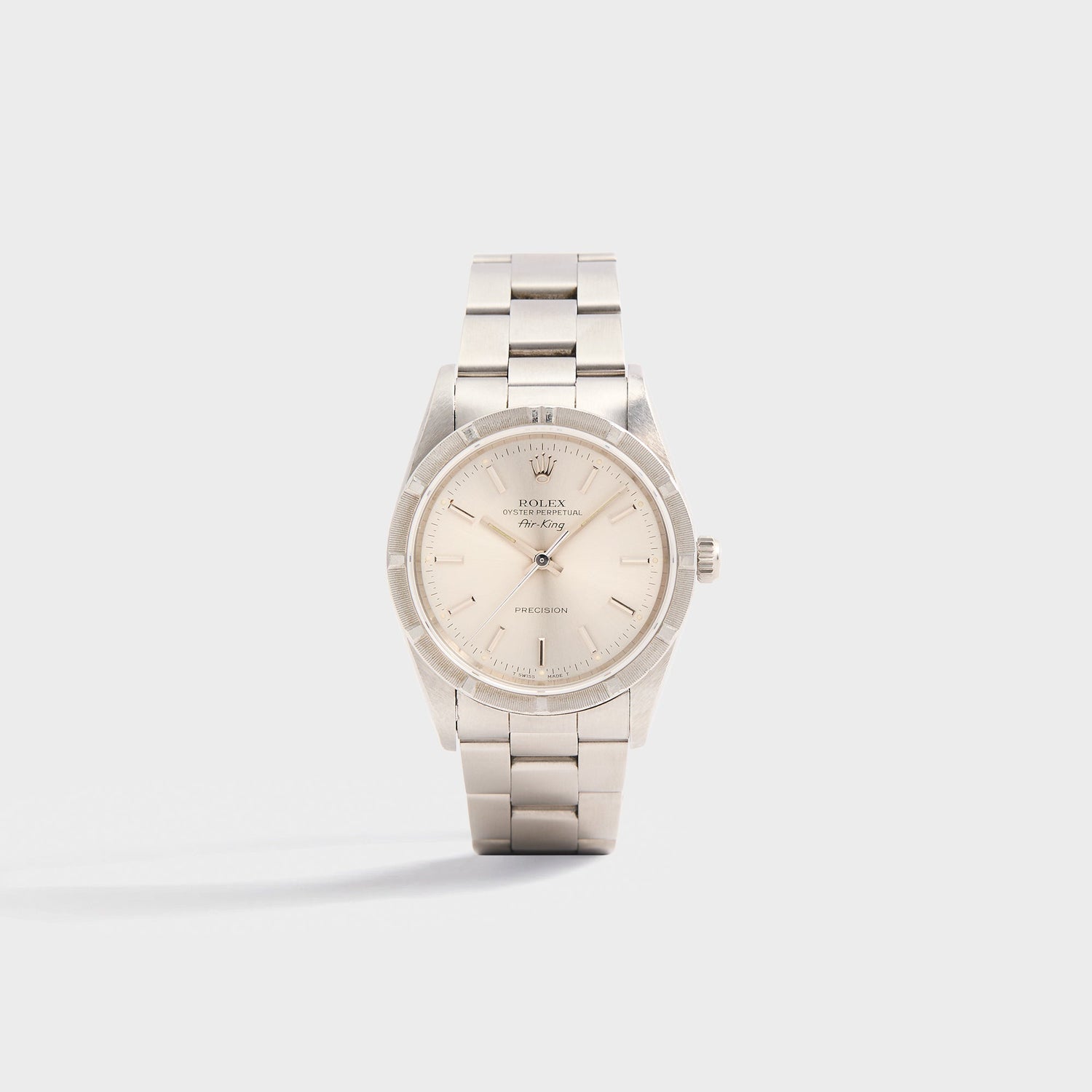 Wind Vintage Rolex Air-King Reference 14010 Silver Dial Unpolished - Silver