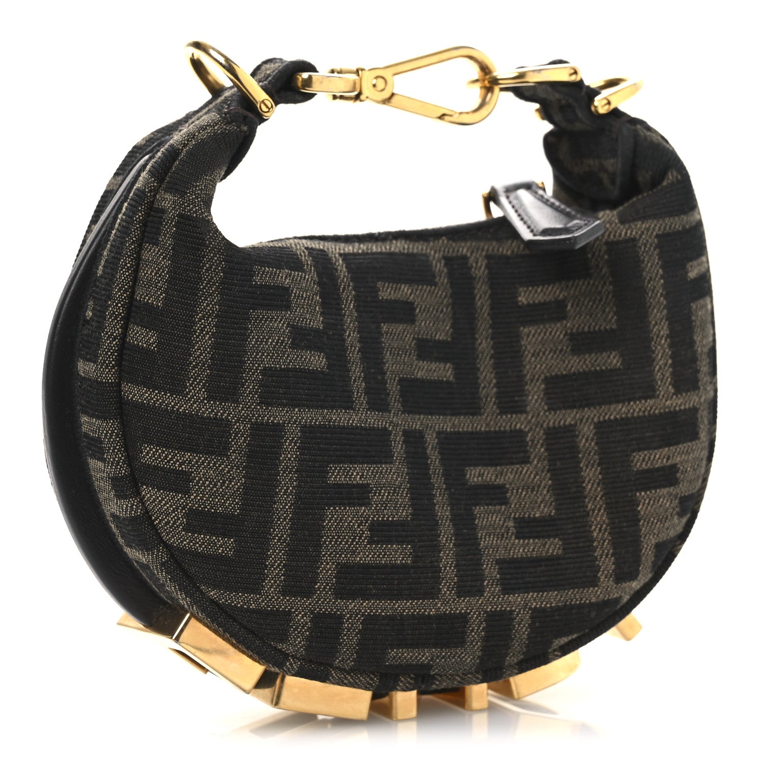 Fabric Jacquard FF 1974 Nano Fendigraphy Hobo Charm Tobacco Moro
