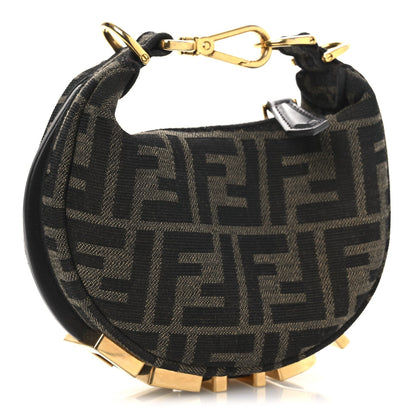 Fabric Jacquard FF 1974 Nano Fendigraphy Hobo Charm Tobacco Moro