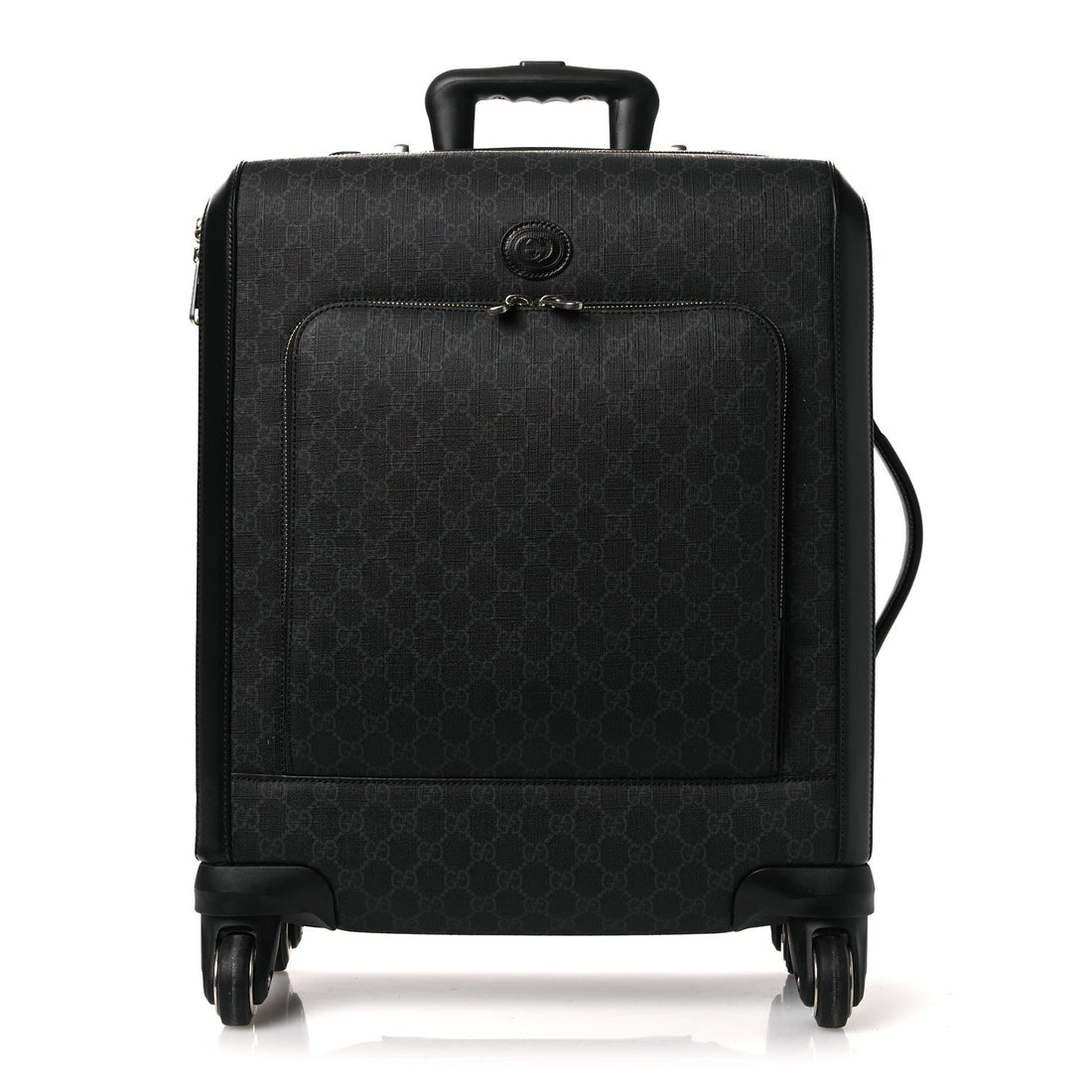GG Supreme Monogram Four Wheel Suitcase Black Grey