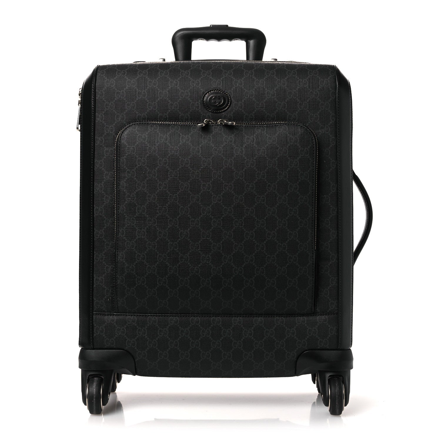 GG Supreme Monogram Four Wheel Suitcase Black Grey