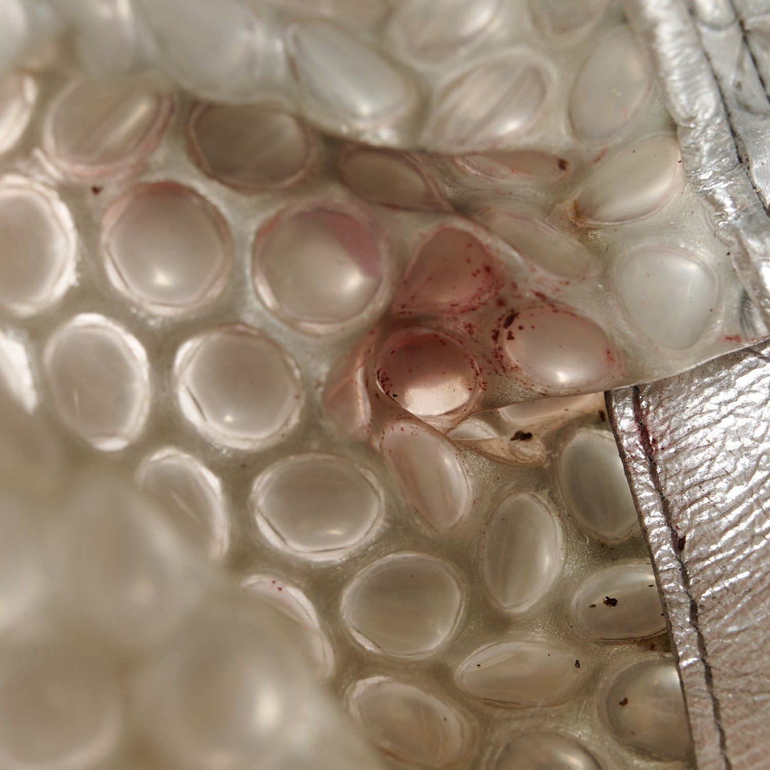 Metallic Fabric Bubble Wrap The Mini Pouch Silver