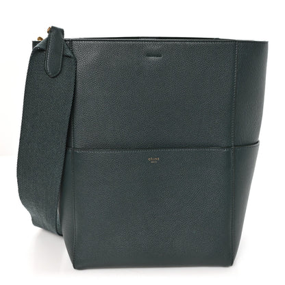 Soft Grained Calfskin Sangle Bucket Bag Amazone