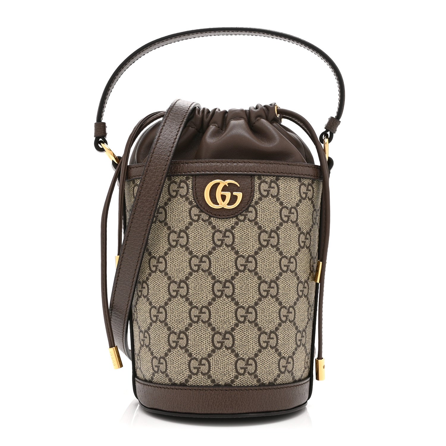 GG Supreme Monogram Ophidia Mini Bucket Bag Beige Ebony