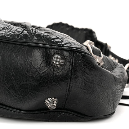 Agneau Arena Small Le Cagole Shoulder Bag Black