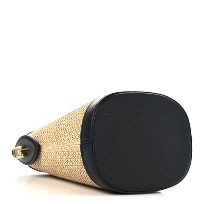 Raffia Petit Bucket Black