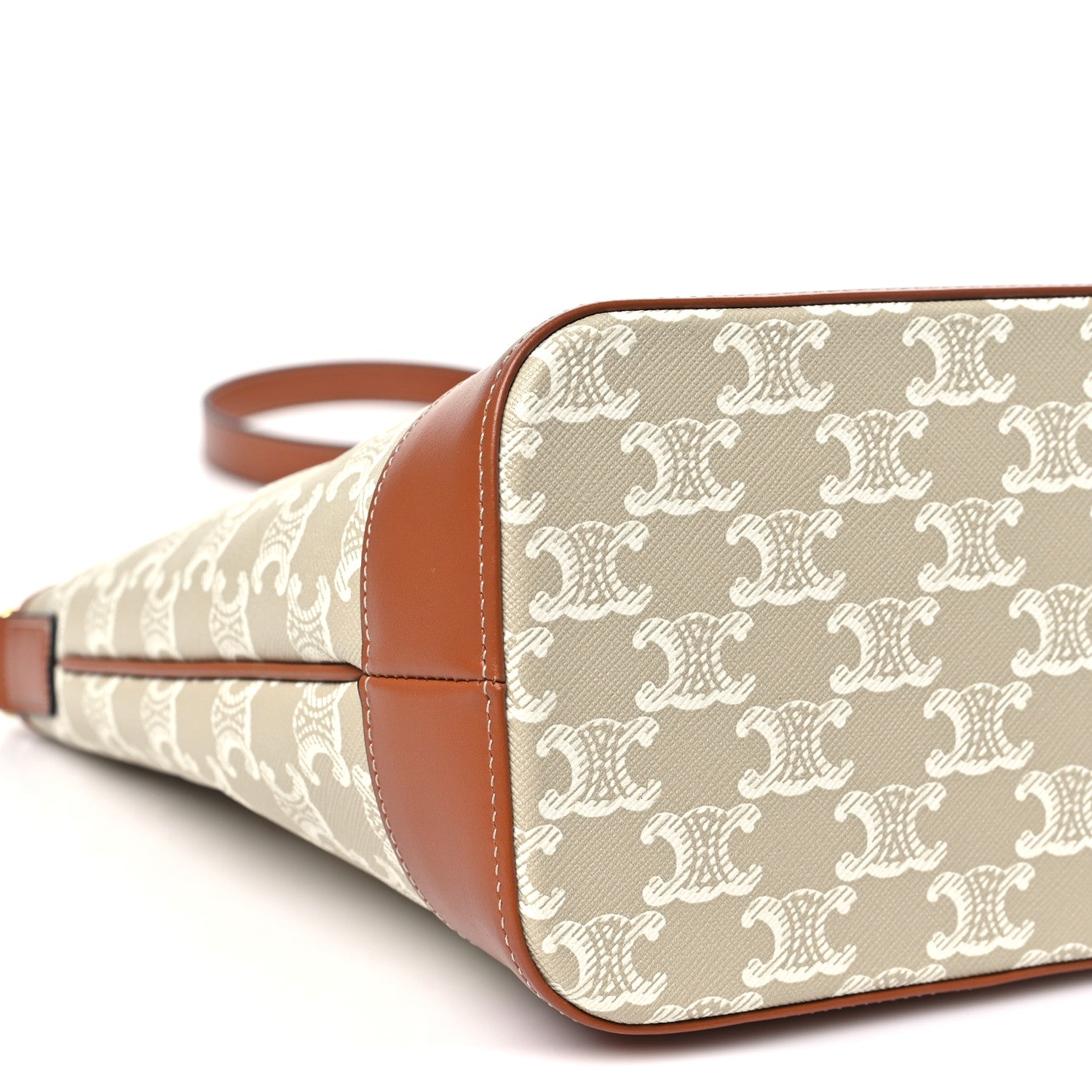 Triomphe Canvas Calfskin Small Bucket Bag Grege