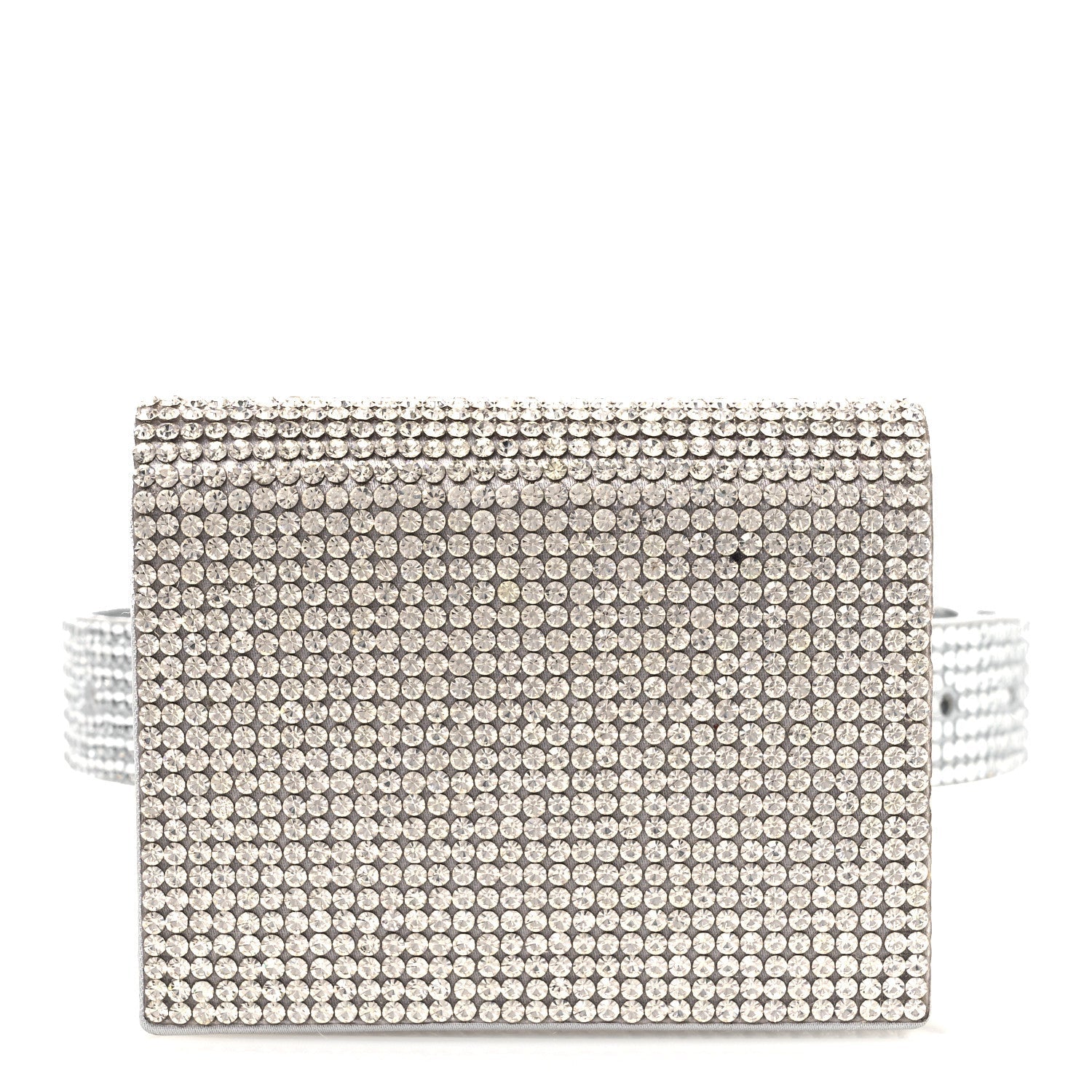 Swarovski Crystal Convertible Belt Bag Silver