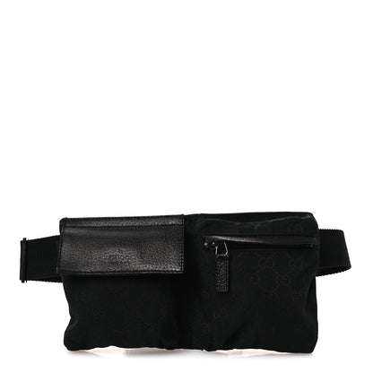 GG Monogram Double Pocket Belt Bag Black