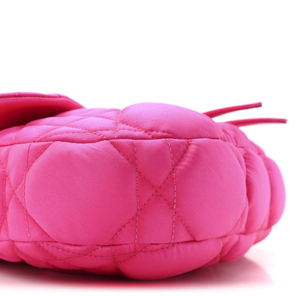 X ERL Satin Cannage Micro Venice Saddle Bag Fuchsia