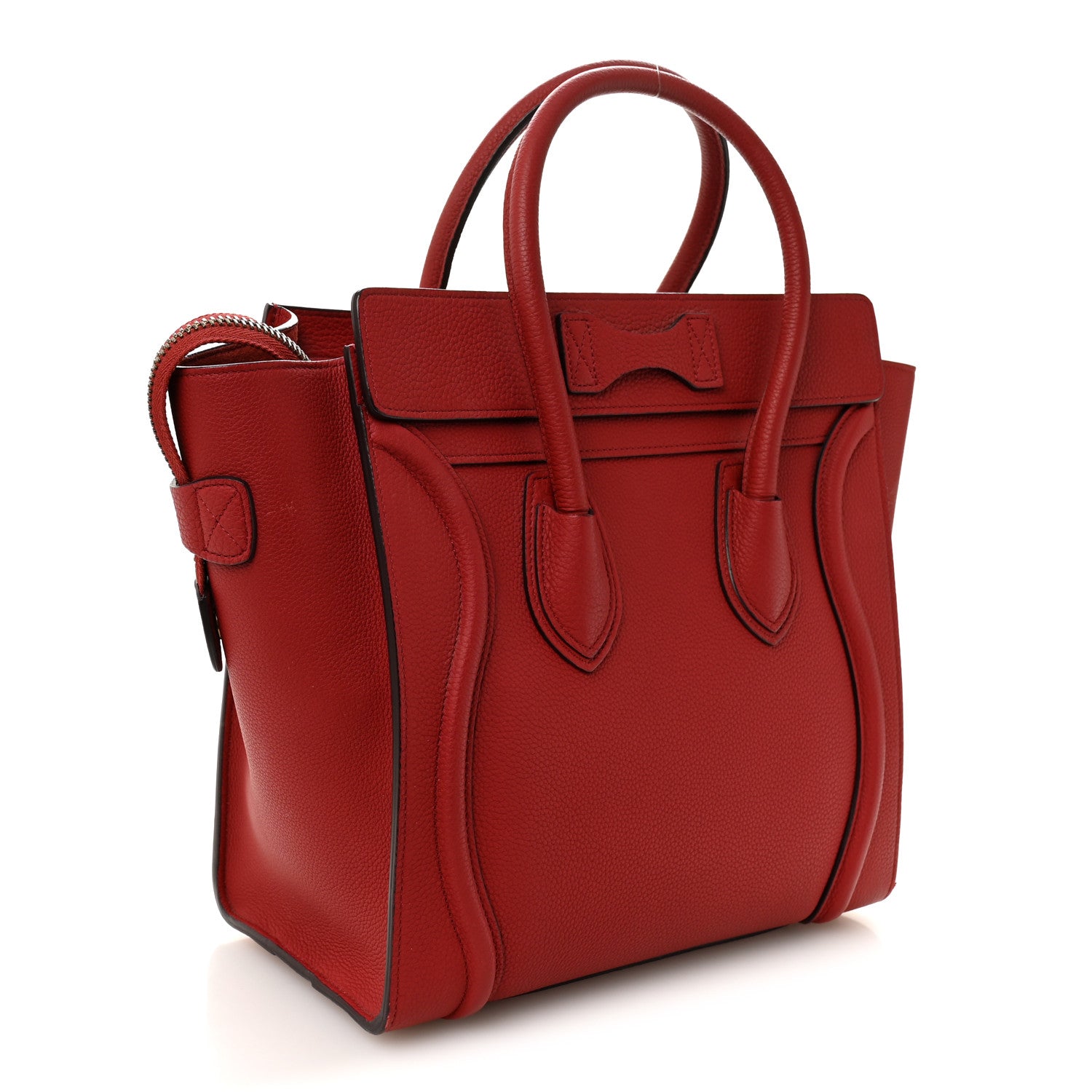 Drummed Calfskin Micro Luggage Red