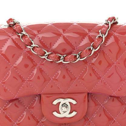 Patent Quilted Mini Square Flap Pink
