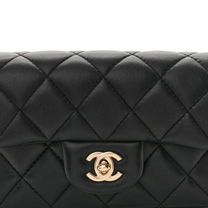 Lambskin Quilted Mini My Precious Waist Bag Black