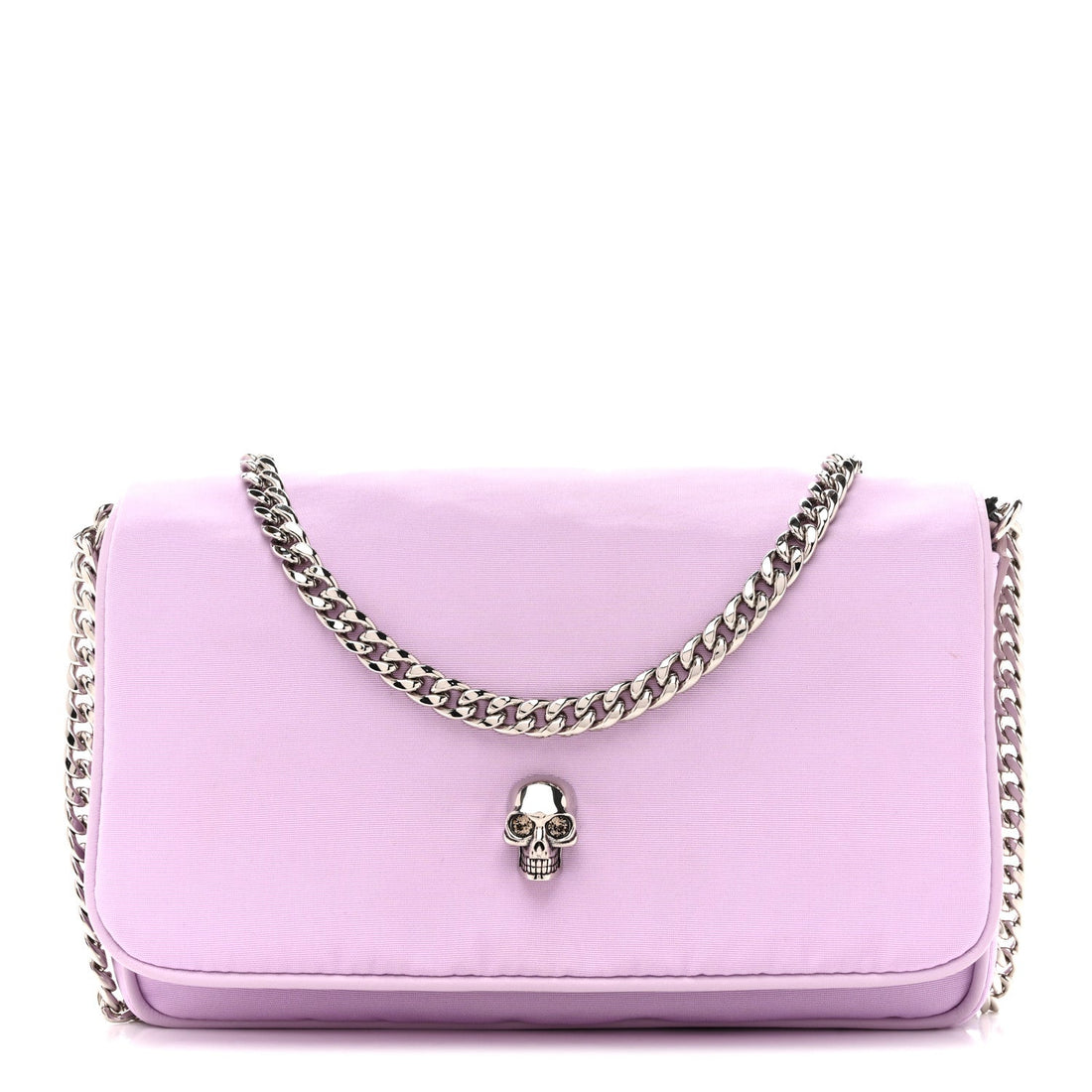 Nylon Skull Camera Crossbody Bag Lilac