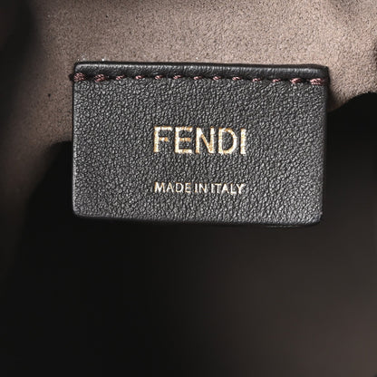 Vitello Liberty F is Fendi Bi-Color FF 1974 Embossed Mini Mon Tresor Bucket Bag Maya Black