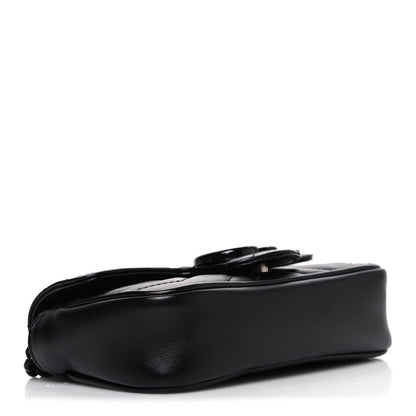 Calfskin Matelasse Monochrome GG Marmont Chain Belt Bag Black