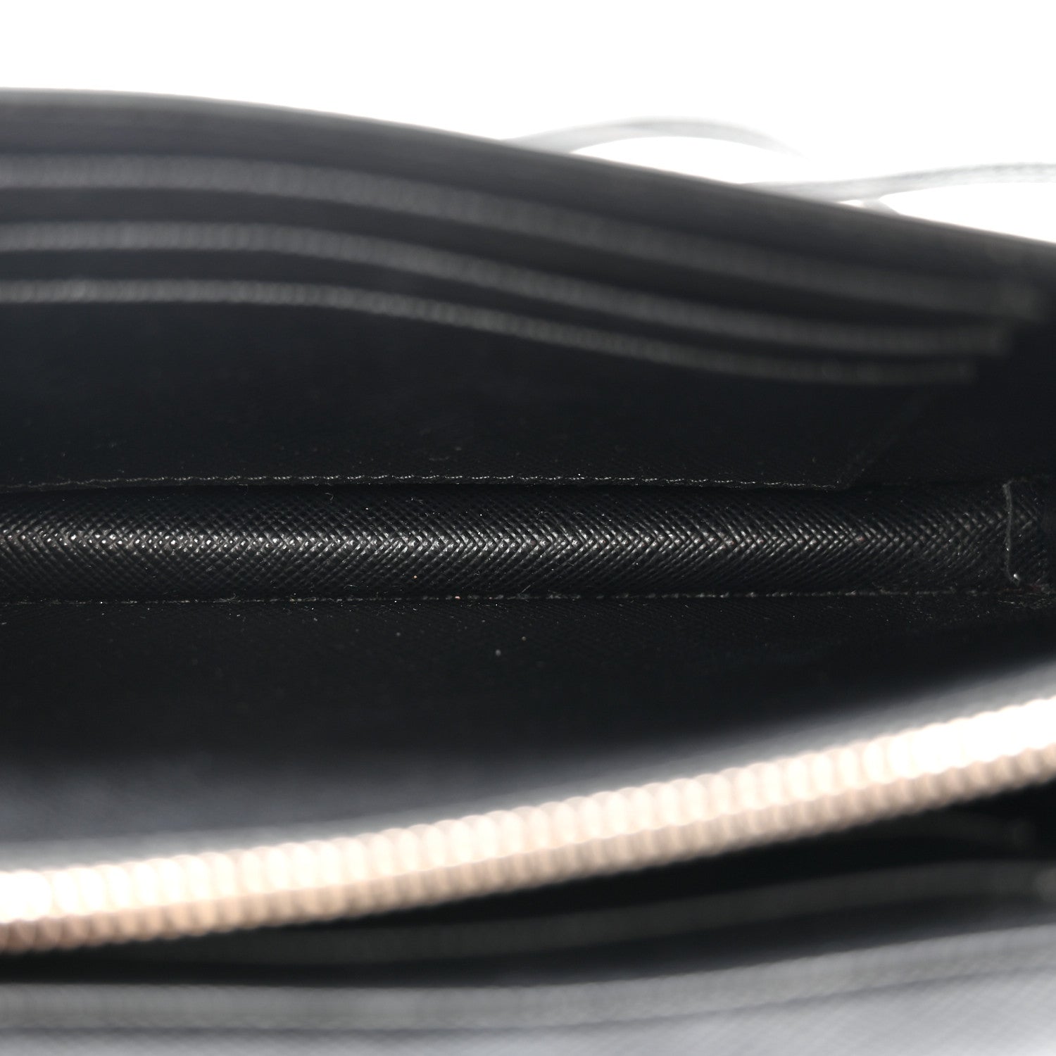 Saffiano Metal Flap Wallet With Strap Black