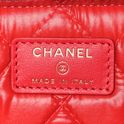 Caviar Quilted Large Vanity Pouch Red