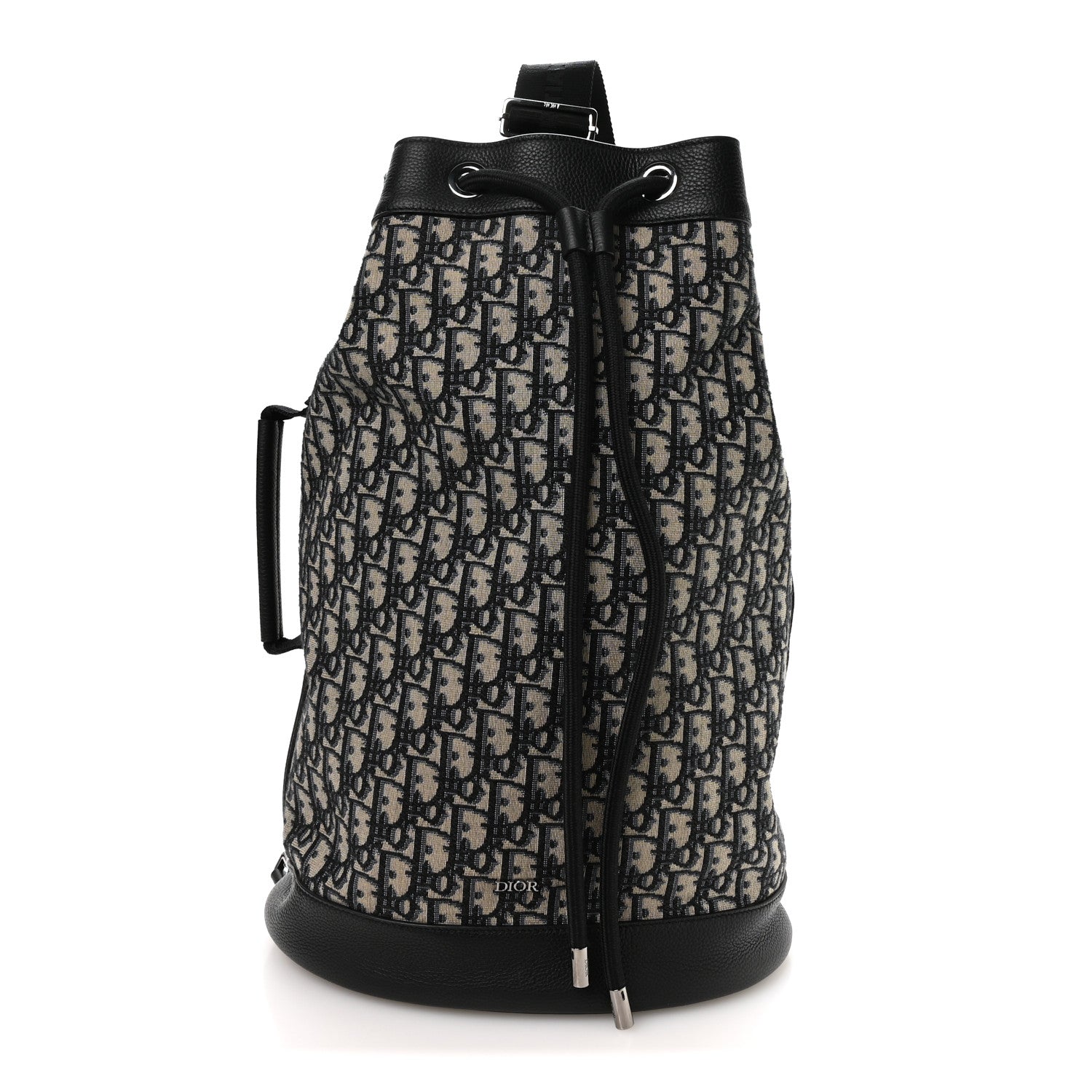 Oblique Convertible Drawstring Sling Bucket Backpack Black Multicolor Black Multicolor