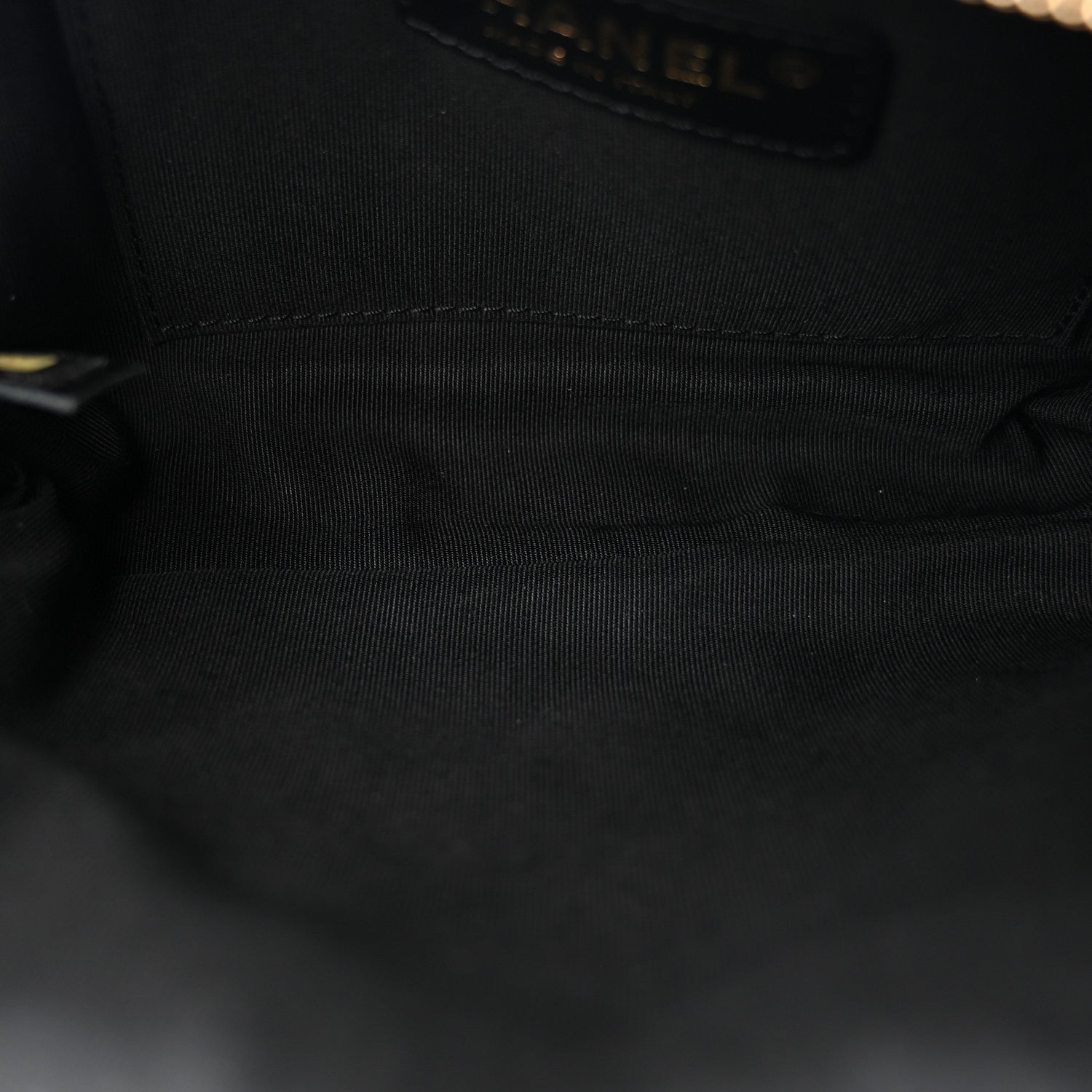 Calfskin Quilted Waist Bag Black