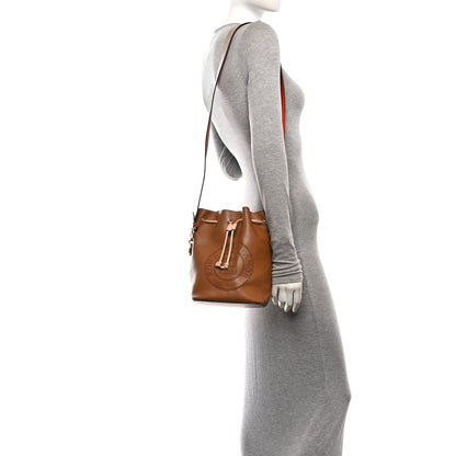 Vitello Grace F is Fendi Stamp Patch Perforated Small Mon Tresor Bucket Bag Nocciola