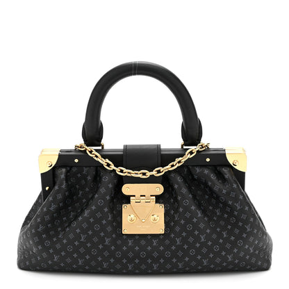 Calfskin Nanogram Embossed Clutch Black