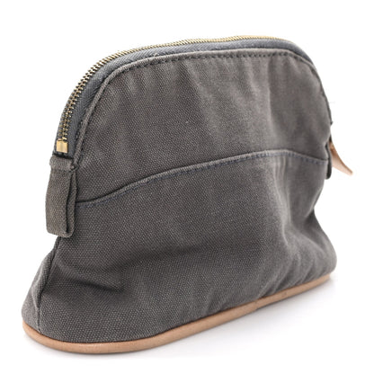 Cotton Canvas Mini Bolide Travel Cosmetic Pouch Gris