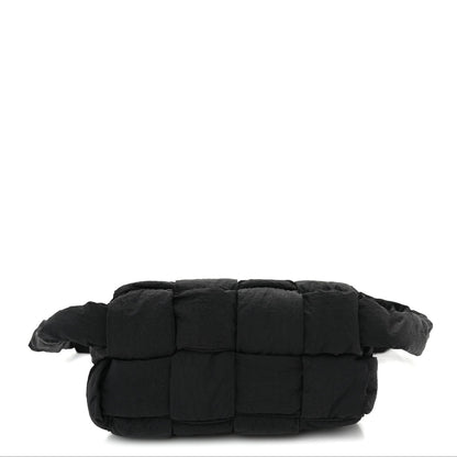 Nylon Intrecciato Padded Tech Mini Cassette Belt Bag Black