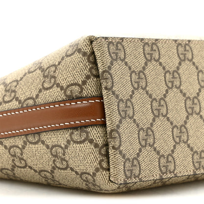 GG Supreme Monogram Emblem Nano Bucket Bag  Beige Dark Brown