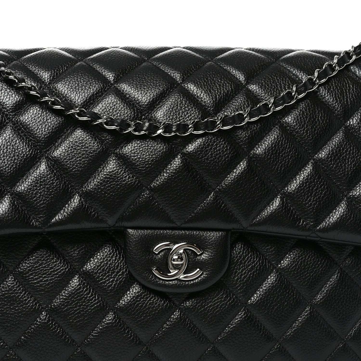 Caviar Quilted Small XXL Travel Flap Bag Black