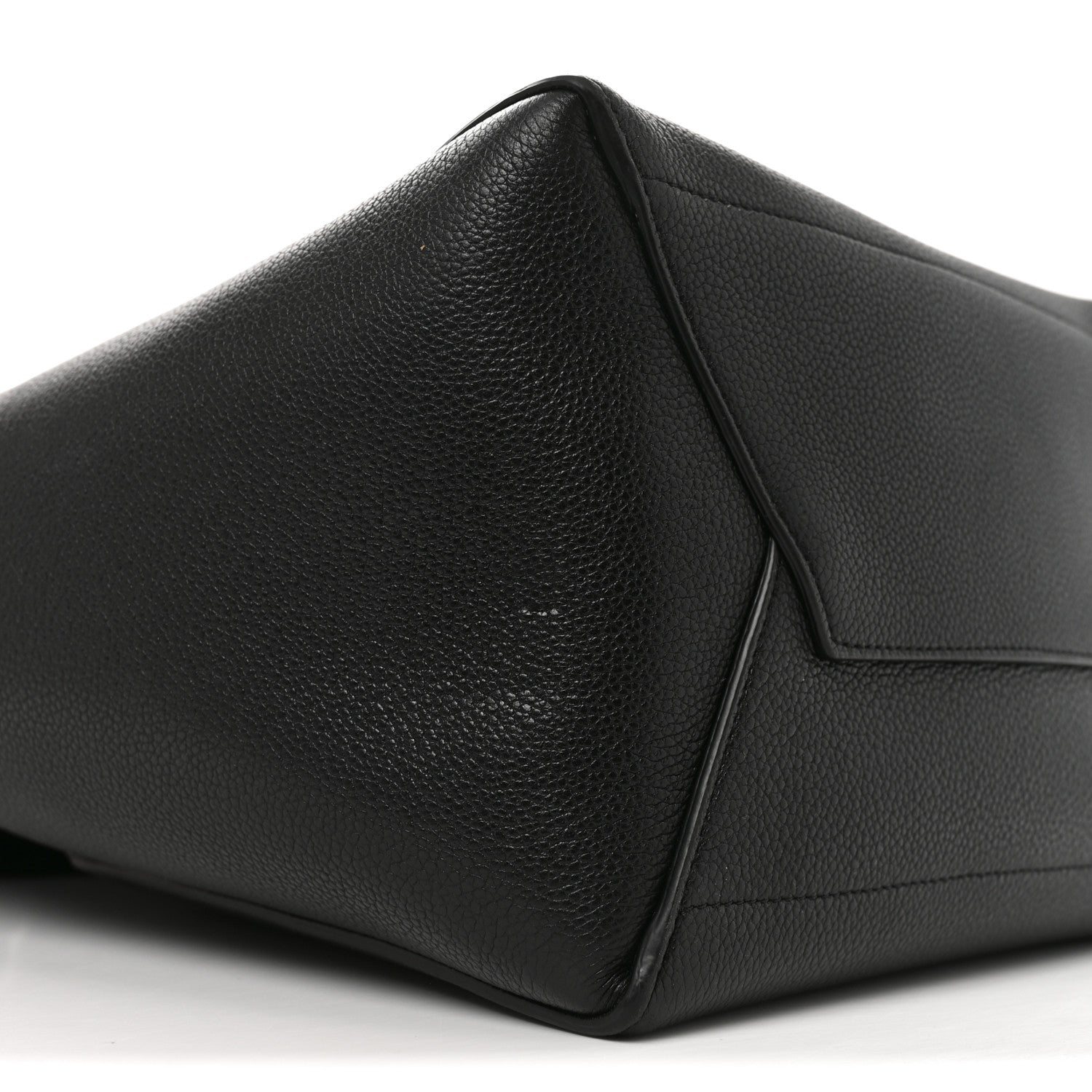 Soft Grained Calfskin Sangle Bucket Bag Black