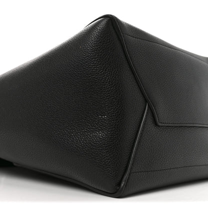 Soft Grained Calfskin Sangle Bucket Bag Black