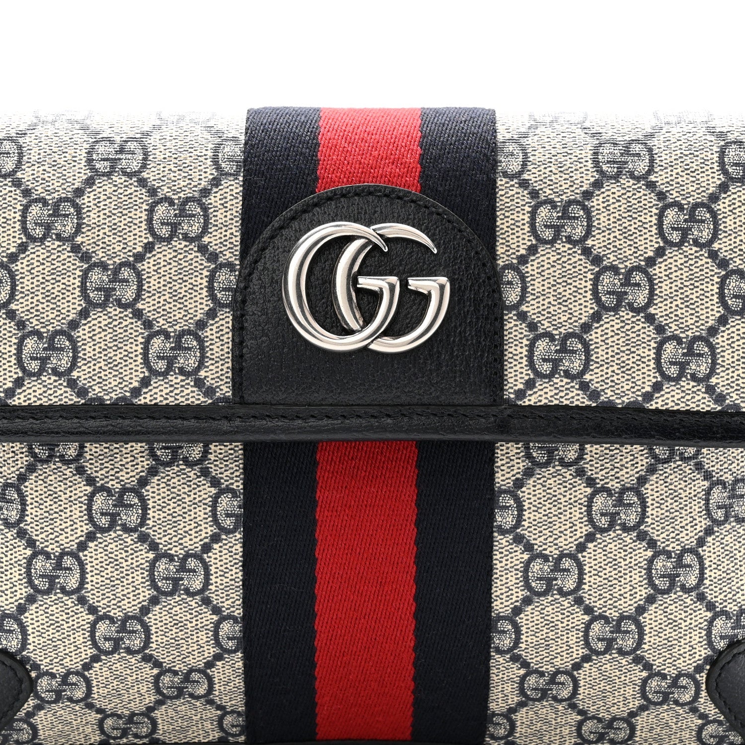 GG Supreme Monogram Web Small Ophidia Belt Bag  90 36 Beige Navy