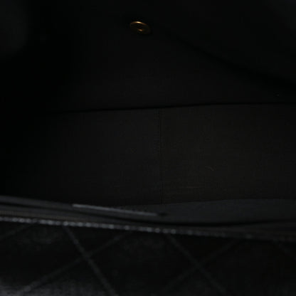 Caviar Quilted XXL Travel Flap Bag Black
