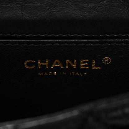 Aged Calfskin Quilted 2.55 Reissue Chain Waist Bag Black