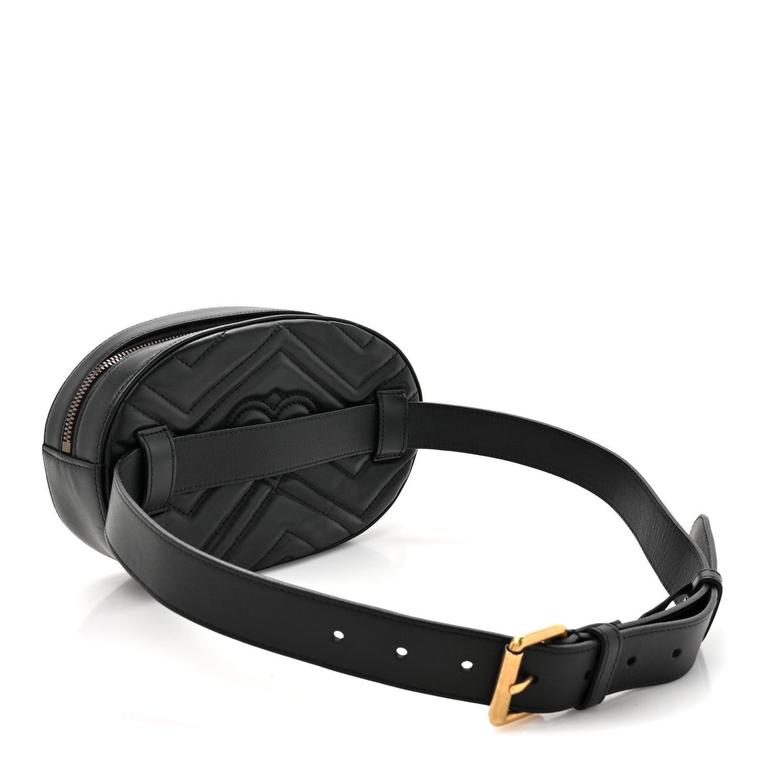 Calfskin Matelasse Animal Studs GG Marmont Belt Bag 85 34 Black