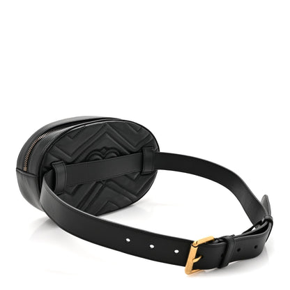 Calfskin Matelasse Animal Studs GG Marmont Belt Bag 85 34 Black