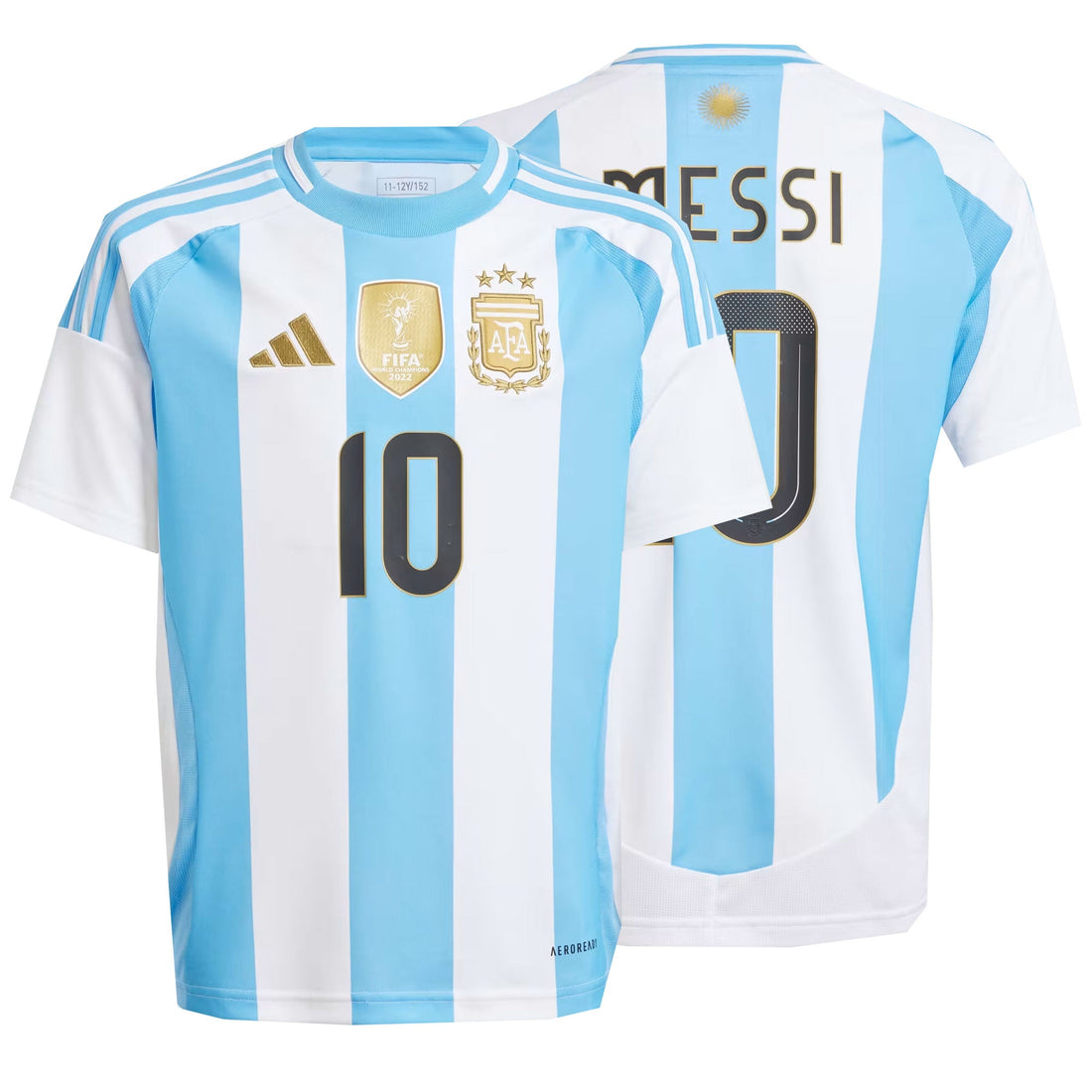 adidas Argentina Kids Home Stadium 2024/25 Jersey w/ Messi 
