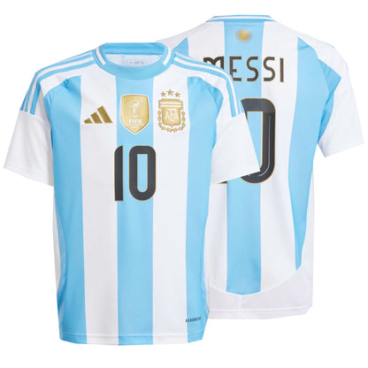adidas Argentina Kids Home Stadium 2024/25 Jersey w/ Messi 